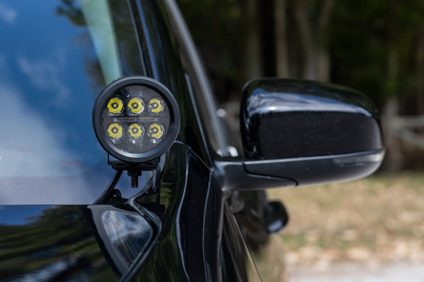 LED Light Kit Ditch Mount 2 Inch Black Pair Amber DRL Jeep Cherokee KL (14-21) Rough Country-5