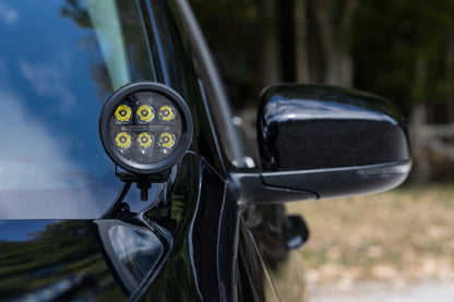 LED Light Kit Ditch Mount 2 Inch Black Pair Amber DRL Jeep Cherokee KL (14-21) Rough Country-5