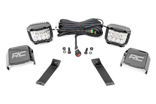 Rough Country LED Light Kit Ditch Mount 3 Inch OSRAM Wide Jeep KL 14-21 Rough Country