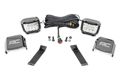 LED Light Kit Ditch Mount 3 Inch OSRAM Wide Jeep Cherokee KL (14-21) Rough Country