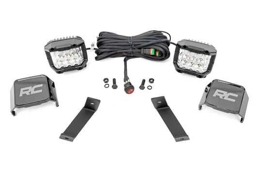 LED Light Kit Ditch Mount 3 Inch OSRAM Wide Jeep Cherokee KL (14-21) Rough Country