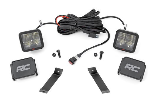 LED Light Kit Ditch Mount 2 Inch Spectrum Pair Spot Jeep Cherokee KL (14-21) Rough Country