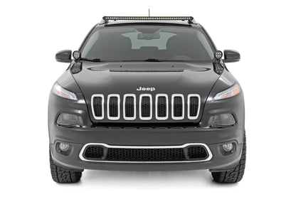 LED Light Kit Roof Mount 40 Inch Black Single Row Jeep Cherokee KL (14-23) Rough Country-1