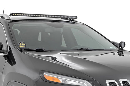 LED Light Kit Roof Mount 40 Inch Black Single Row Jeep Cherokee KL (14-23) Rough Country-3