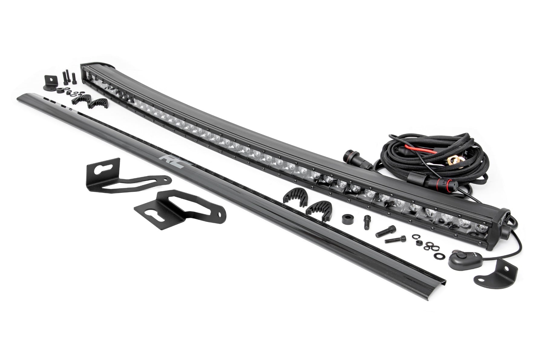 LED Light Kit Roof Mount 40 Inch Black Single Row Jeep Cherokee KL (14-23) Rough Country-4