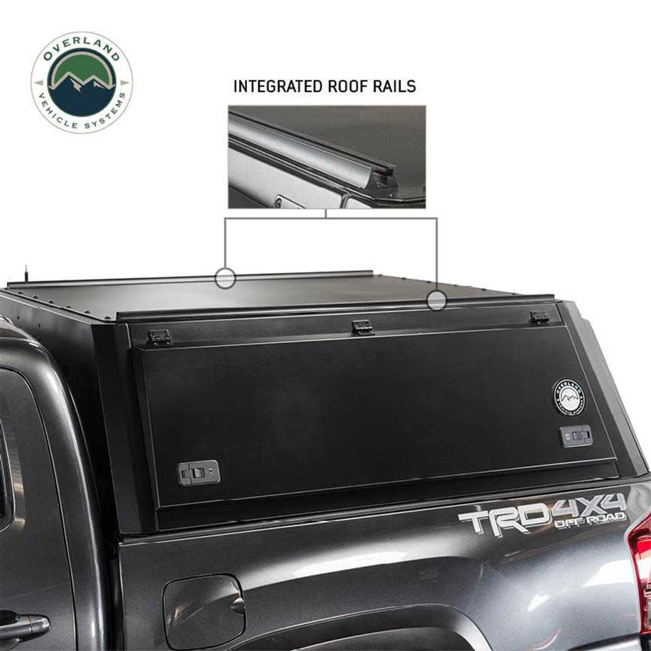 Overland Vehicle Systems Expedition Truck Cap W/Full Wing Doors, Front and Rear Windows and 3rd Brake Light 2016-2023 Toyota Tacoma 5 Foot Bed Overland Vehicle Systems