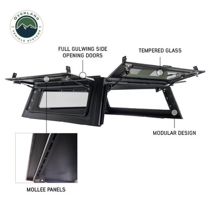 Expedition Truck Cap W/Full Wing Doors, Front and Rear Windows and 3rd Brake Light 2016-2023 Toyota Tacoma 5 Foot Bed Overland Vehicle Systems-9