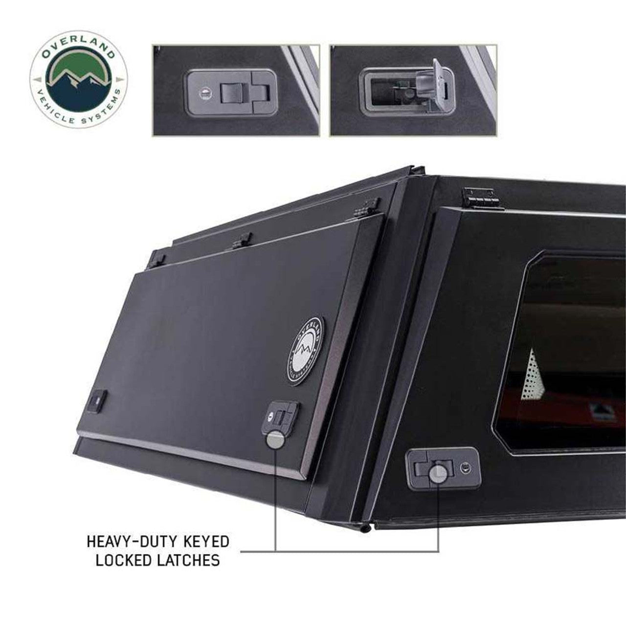 Overland Vehicle Systems Expedition Truck Cap W/Full Wing Doors, Front and Rear Windows and 3rd Brake Light 14-24 GM Colorado 5 Foot Bed Overland Vehicle Systems