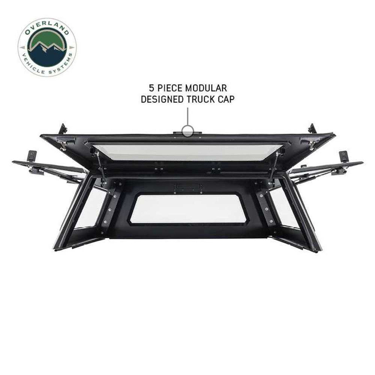 Overland Vehicle Systems Expedition Truck Cap W/Full Wing Doors, Front and Rear Windows and 3rd Brake Light 19-23 Ford Ranger 5 Foot Bed Overland Vehicle Systems