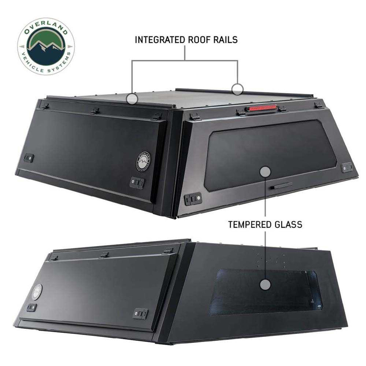 Expedition Truck Cap W/Full Wing Doors, Front and Rear Windows and 3rd Brake Light 19-23 Ford Ranger 5 Foot Bed Overland Vehicle Systems-2