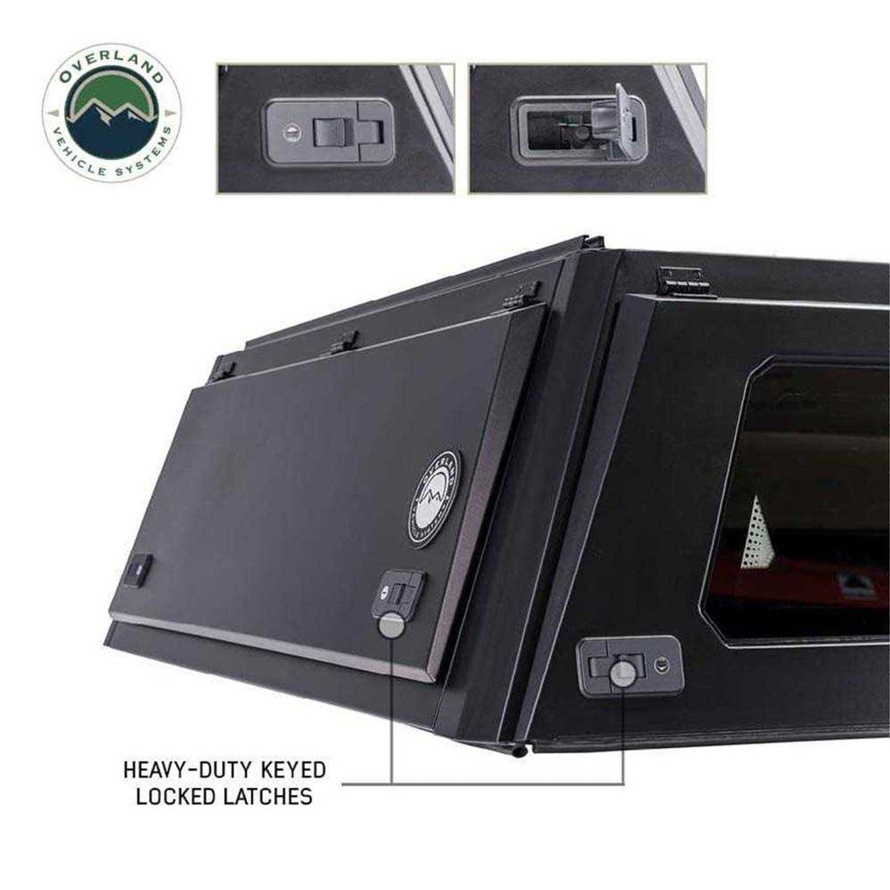 Overland Vehicle Systems Expedition Truck Cap W/Full Wing Doors, Front and Rear Windows and 3rd Brake Light 19-24 Ram 1500 5.7 Foot Bed Overland Vehicle Systems