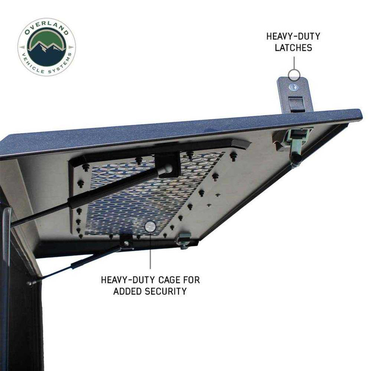 Overland Vehicle Systems Expedition Truck Cap W/Full Wing Doors, Front and Rear Windows and 3rd Brake Light 14-24 GM 1500 5.8 Foot Bed Overland Vehicle Systems