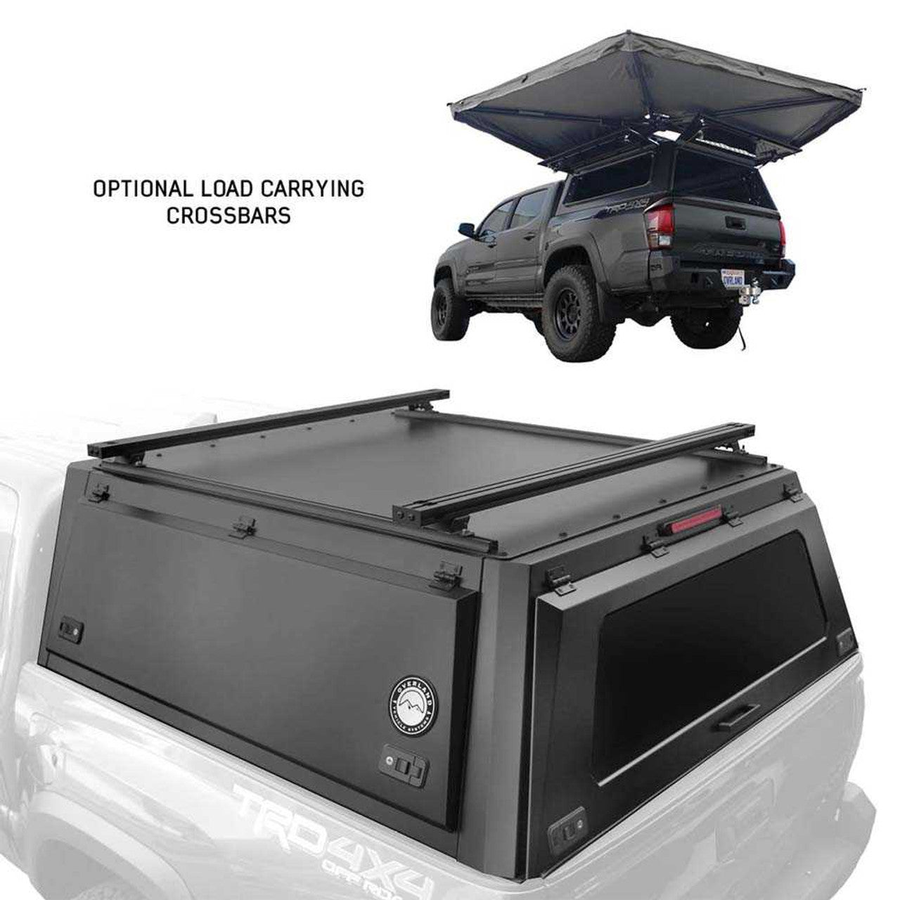 Overland Vehicle Systems Expedition Truck Cap W/Full Wing Doors, Front and Rear Windows and 3rd Brake Light 17-22 Ford F250/350 6.8 Foot Bed Overland Vehicle Systems
