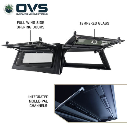 Expedition - Truck Cap W/Full Wing Doors, Front and Rear Windows and 3rd Brake Light 24-26 Toyota Tacoma 5.0 Foot Bed Overland Vehicle Systems-9
