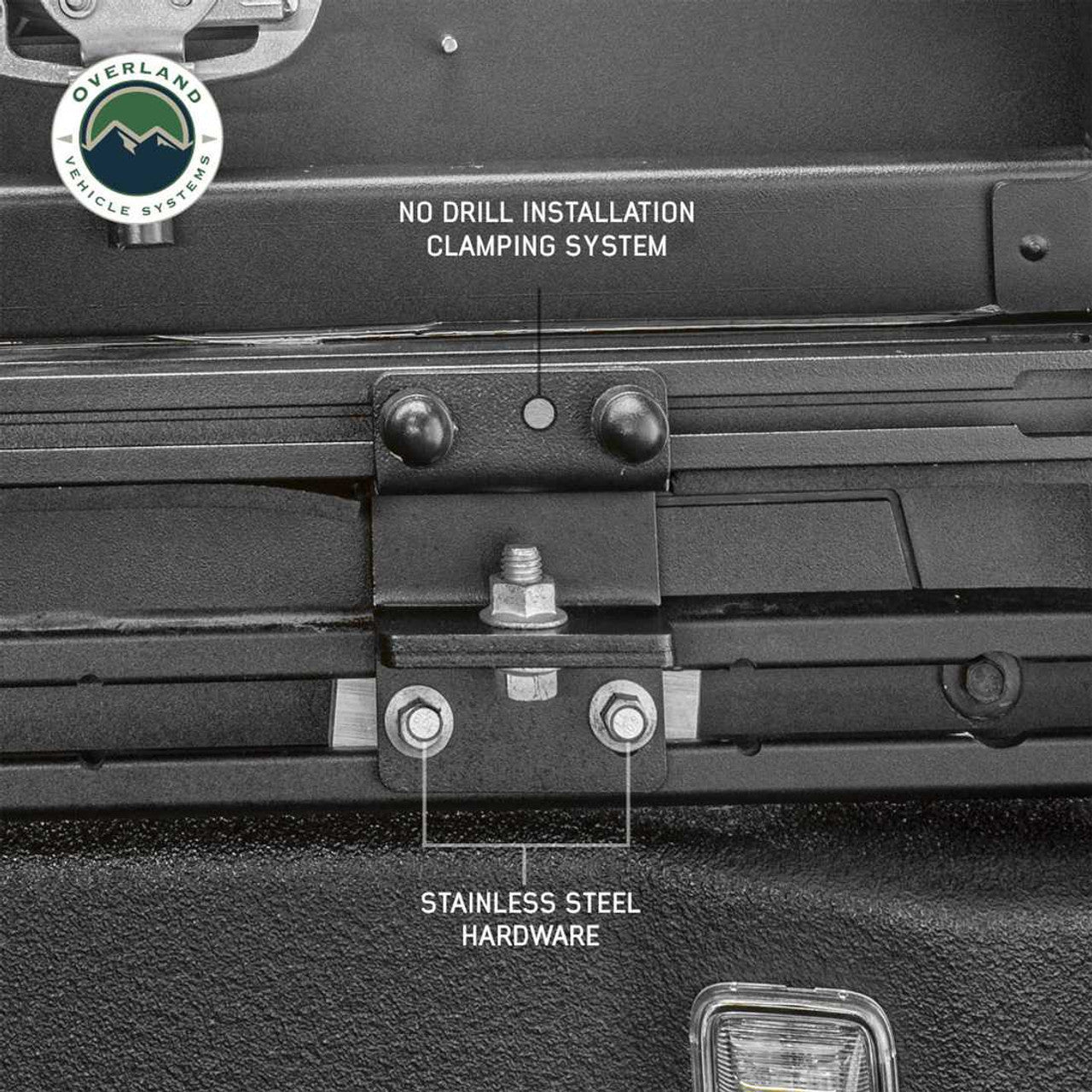 Overland Vehicle Systems MagPak Camper W/Tent, Lights, Rear Molle Panel, Side Tie Downs, Front and Rear Windows 16-24 Toyota Tacoma 5 Foot Bed Overland Vehicle Systems