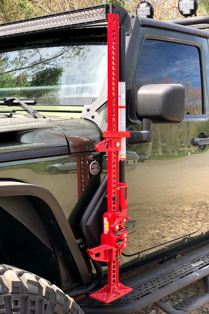 Exterior Jack Mount Textured Black For 2007-2018 Jeep Wrangler JK 4 Door Go Rhino-1