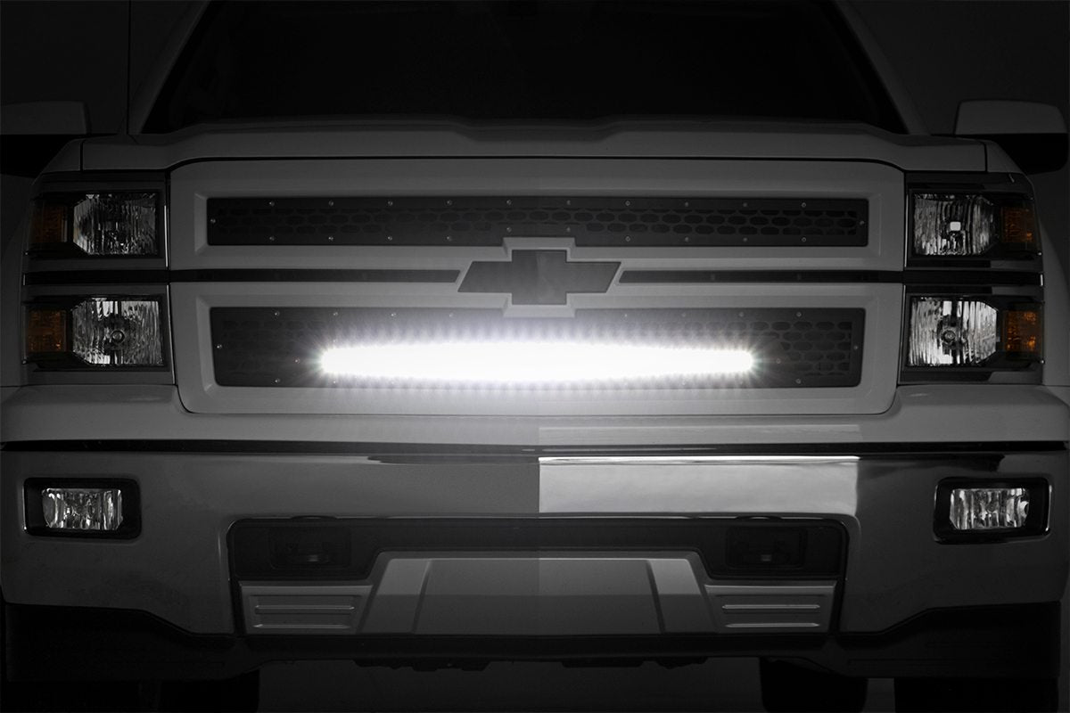 Rough Country Mesh Grille w/30 Inch Black Series LED 14-15 Silverado 1500 Rough Country