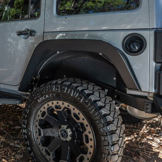 Trailline Rear Fenders Textured Black For 2007-2018 Jeep Wrangler JK Go Rhino-1