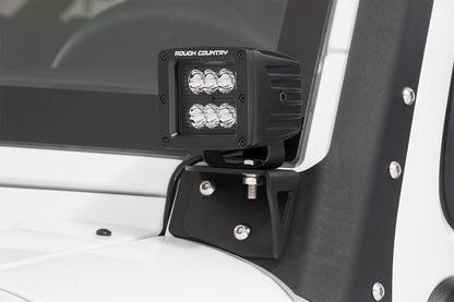 2 Inch Square Cree LED Lights Pair Black Series Rough Country-3