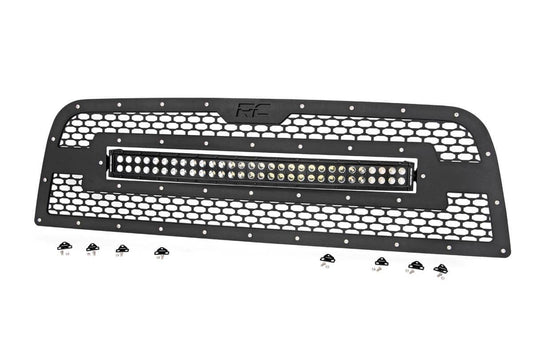 Mesh Grille 30 Inch Dual Row LED Black Ram 2500/3500 2WD/4WD (2013-2018) Rough Country-1