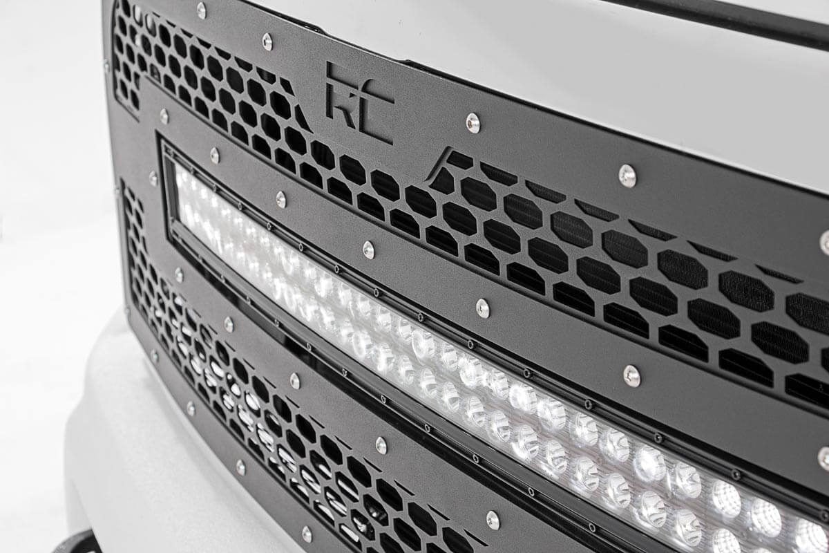 Mesh Grille 30 Inch Dual Row LED Black Ram 2500/3500 2WD/4WD (2013-2018) Rough Country-4
