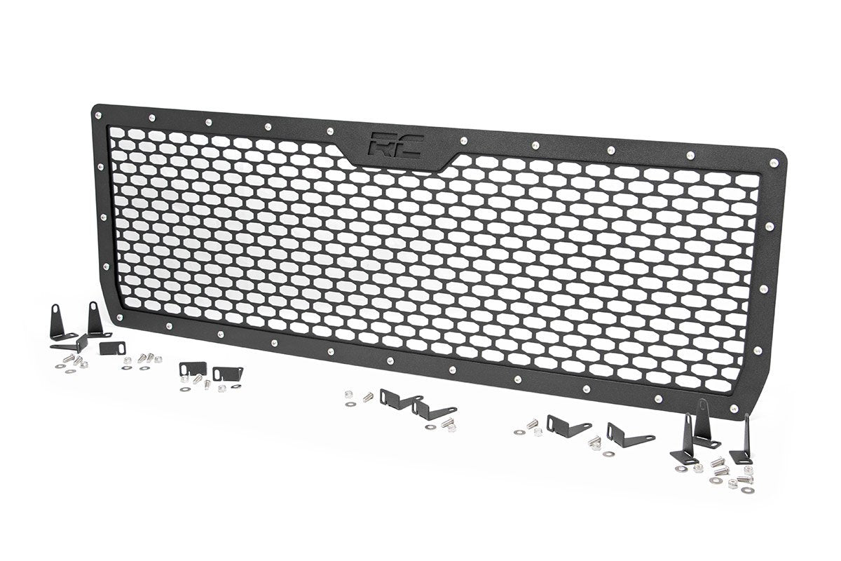 Rough Country Sierra Mesh Grille 14-15 1500 Sierra Black Powdercoat Stainless Steel Hardware Rough Country