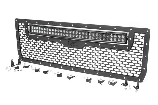 Rough Country Sierra Mesh Grille w/30 Inch Dual Row Black Series LED 14-15 Sierra 1500 Rough Country