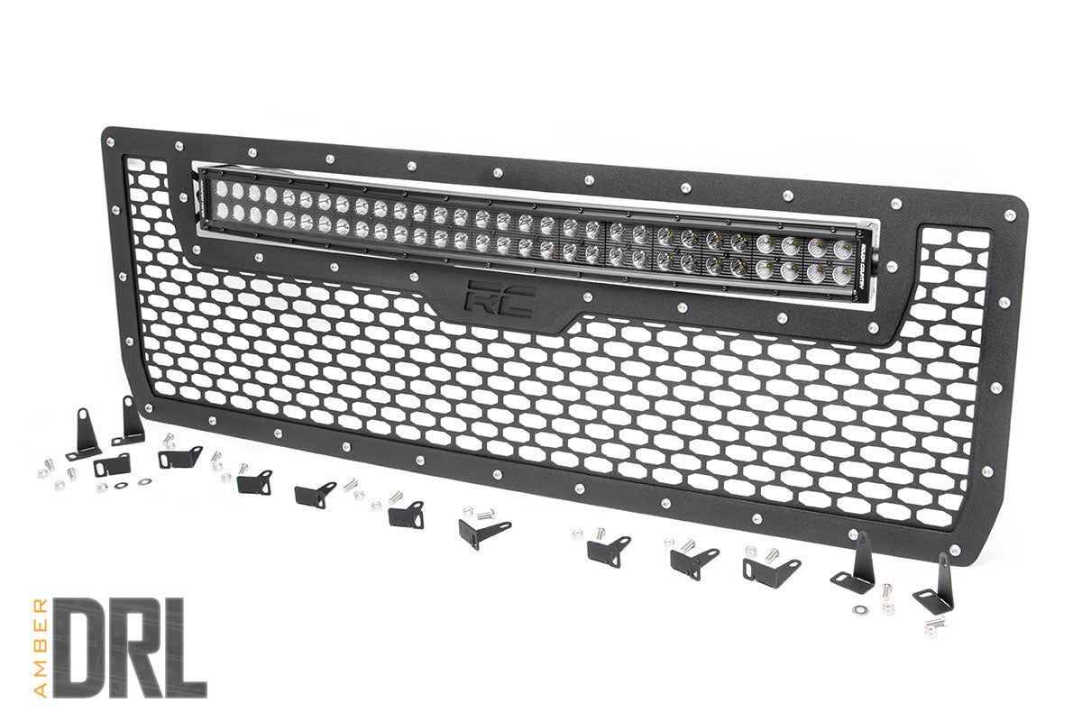 Rough Country Sierra Mesh Grille 30 Inch Dual Row Black Series LED 14-15 Sierra 1500 Rough Country