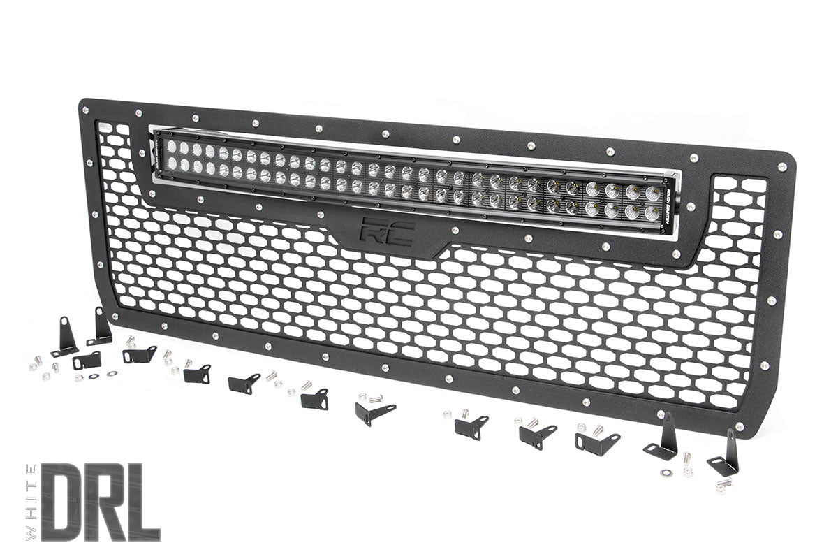 Rough Country Sierra Mesh Grille 30 Inch Dual Row Black Series LED 14-15 Sierra 1500 Rough Country