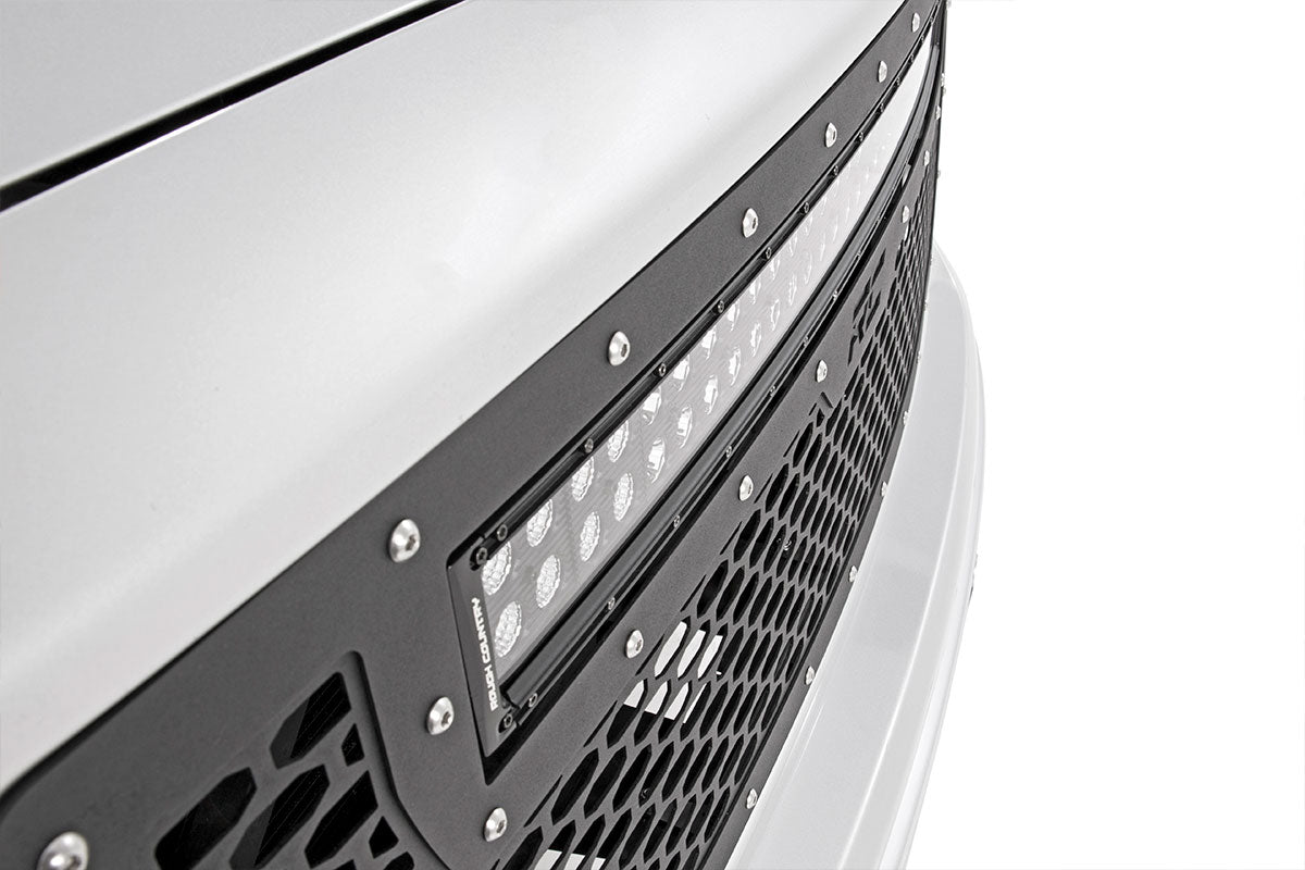 Mesh Grille 30 Inch Dual Row LED Black GMC Sierra 1500 2WD/4WD (2014-2015) Rough Country-5