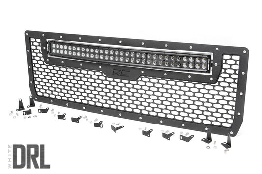 Mesh Grille | 30" Dual Row LED | Black | White DRL | GMC Sierra 1500 (14-15) Rough Country