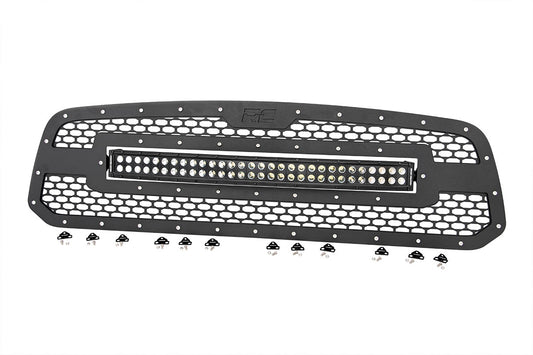 Rough Country Dodge Mesh Grille w/30 Inch Dual Row Black Series LED 13-18 RAM 1500 Rough Country
