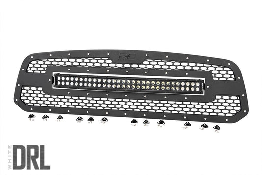 Mesh Grille | 30" Dual Row LED | Black | White DRL | Ram 1500 2WD/4WD (13-18 & Classic) Rough Country