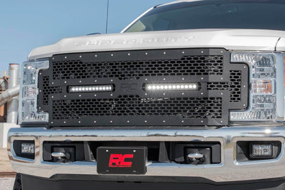 Mesh Grille 12 Inch Dual Row LED Black Ford F-250/F-350 Super Duty (17-19) Rough Country-5
