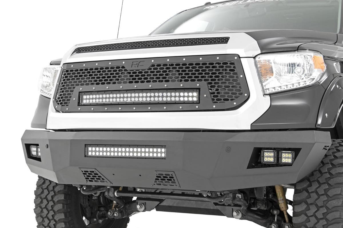 Rough Country Toyota Mesh Grille w/30 Inch Dual Row Black Series LED 14-17 Tundra Rough Country