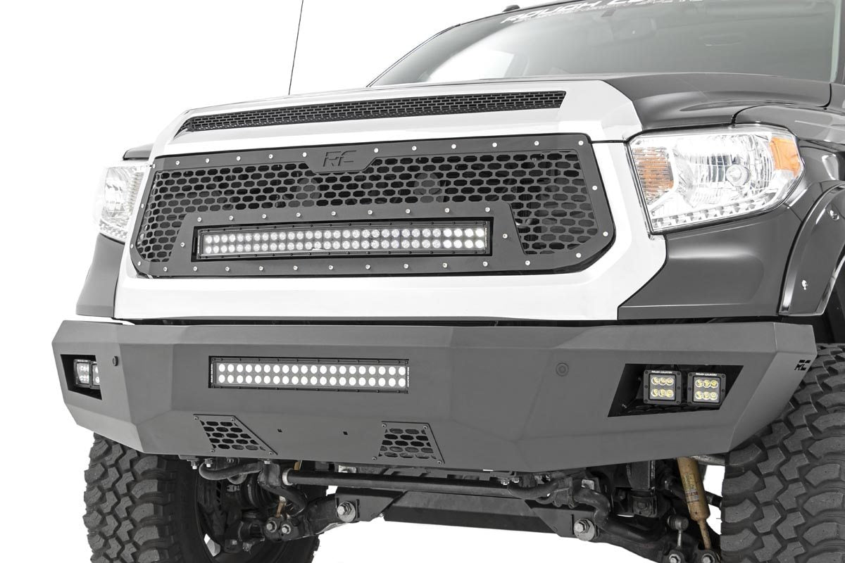 Rough Country Toyota Mesh Grille w/30 Inch Dual Row Black Series LED 14-17 Tundra Rough Country