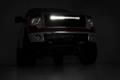 Ford Mesh Grille w/30 Inch Dual Row Black Series LED w/Cool White DRL 09-14 F-150 Rough Country-2