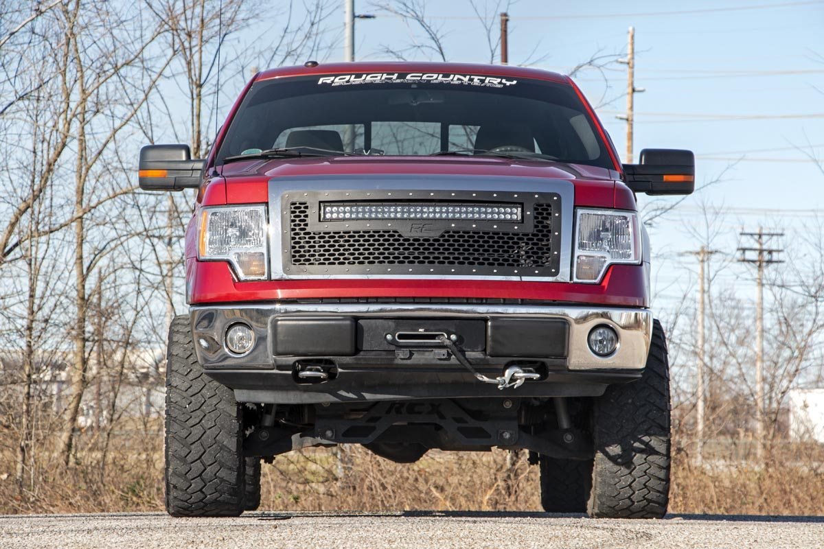 Rough Country Ford Mesh Grille w/30 Inch Dual Row Black Series LED 09-14 F-150 Rough Country