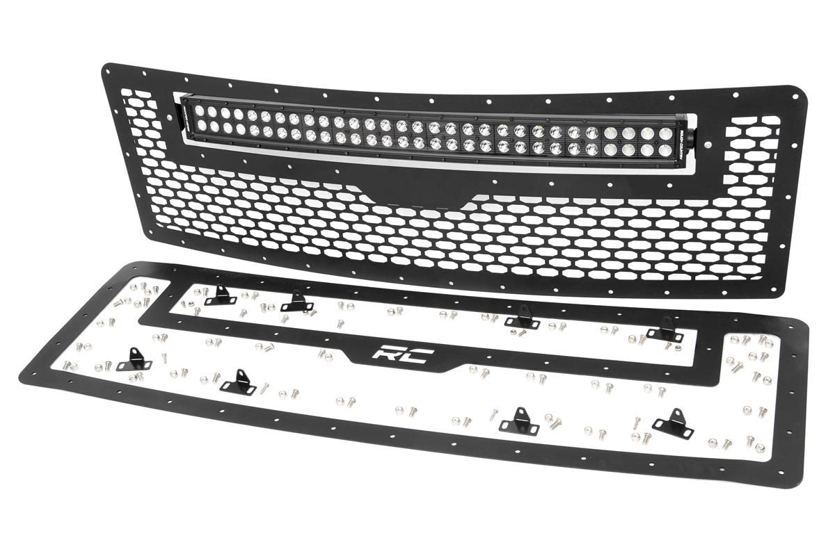 Rough Country Ford Mesh Grille w/30 Inch Dual Row Black Series LED 09-14 F-150 Rough Country