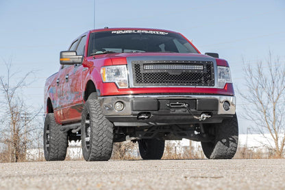 Mesh Grille 30 Inch Dual Row LED Chrome White DRL 09-14 Ford F-150 Rough Country-3