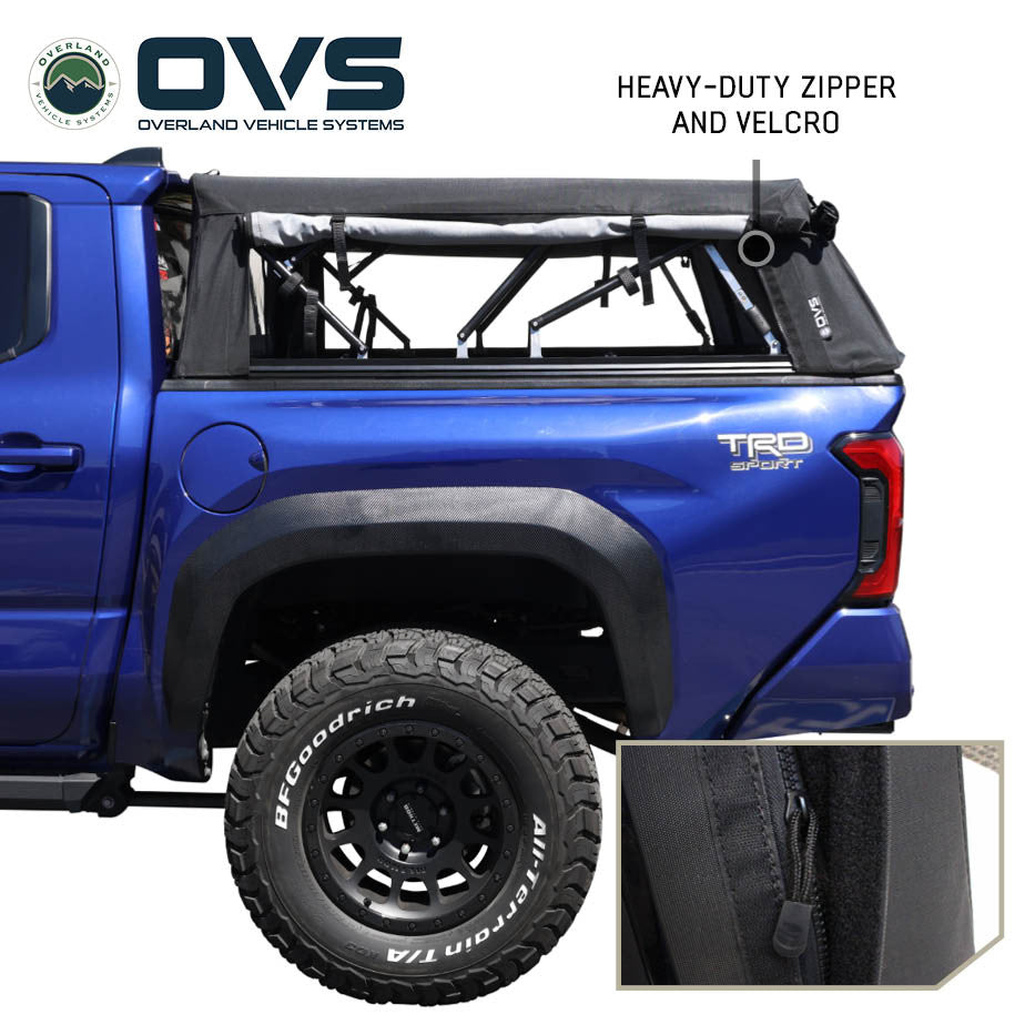 Explorer Soft Shell - Black Diamond Canvas and Aluminum Frame 19-26 RAM 1500/TRX Overland Vehicle Systems-4