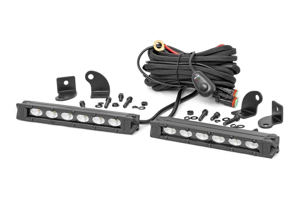 Rough Country 6-inch Slimline Cree LED Light Bars Pair Black Series Rough Country