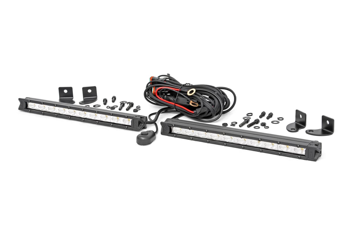 10 Inch Chrome Series LED Light Bar Slim Line Pair Rough Country-1