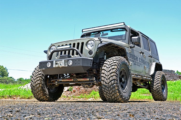 LED Light Mounts Upper Windshield 50 Inch Jeep Wrangler JK/Wrangler Unlimited (07-18) Rough Country-3