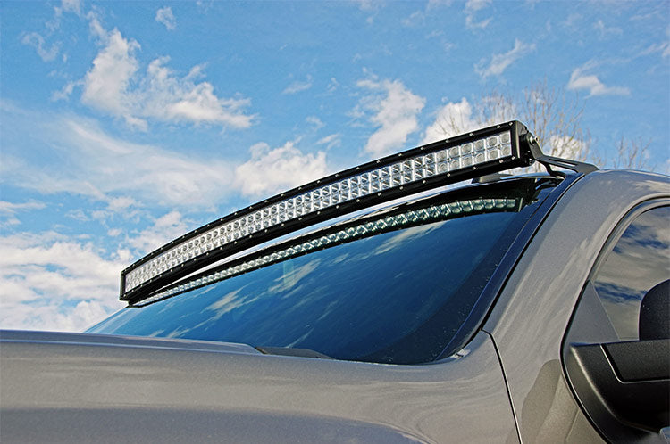 LED Light Mount Upper Windshield 50 Inch Curved Silverado/Sierra 1500/1500 SUV/2500HD/3500HD (07-14) Rough Country-1