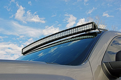 LED Light Mount Upper Windshield 50 Inch Curved Silverado/Sierra 1500/1500 SUV/2500HD/3500HD (07-14) Rough Country-1