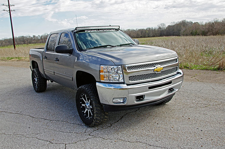 LED Light Mount Upper Windshield 50 Inch Curved Silverado/Sierra 1500/1500 SUV/2500HD/3500HD (07-14) Rough Country-3