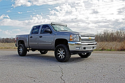 LED Light Mount Upper Windshield 50 Inch Curved Silverado/Sierra 1500/1500 SUV/2500HD/3500HD (07-14) Rough Country-4