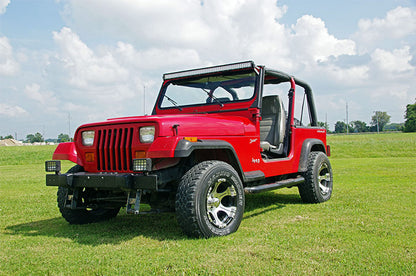 LED Light Mount Upper Windshield 50 Inch Straight Jeep Wrangler YJ (87-95) Rough Country-3