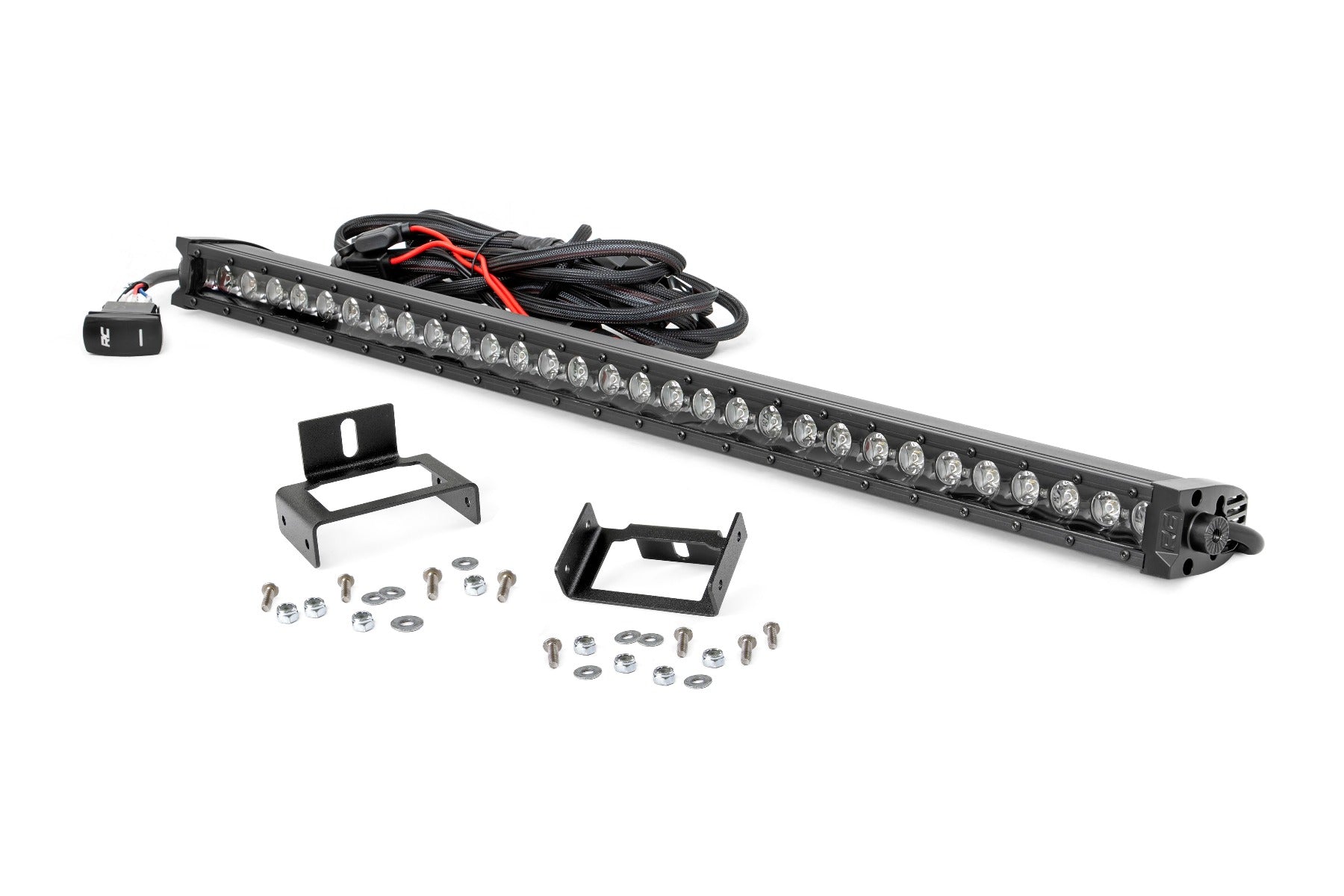 Rough Country Ford Super Duty 30-inch Black Series Cree LED Grille Kit w/Cool White DRL (Single) Rough Country